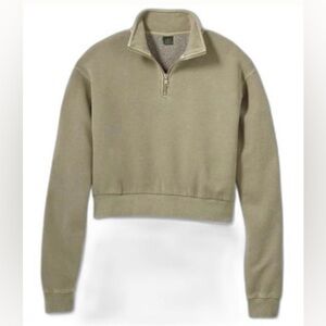 Wild Fable Light Olive Green Quarter Zip Sweatshirt Size Large